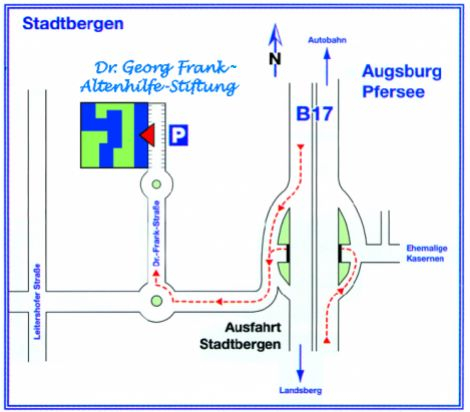 Lageplan zur leichten Anfahrt unseres Seniorenwohnheims